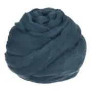 Needle Felting Wool, 3.5 Oz Nature Fibre Wool Yarn Roving (Gray Blue)