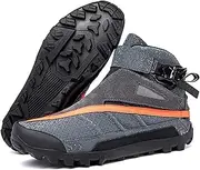 Motorcycle Shoes for Men,Streetbike Off-Road Breathable Mens Motorcycle Boots,Anti-Slip Wear-Resistant Motorcycle Riding Shoes,Biker Boots with Shift Protector (Color : Gray, Size : 9)