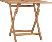 Solid Teak Wood Outdoor Dining Table, 90x60x75 cm, Foldable Wooden Patio Table for Kitchen, Outside, Extendable Dining Table