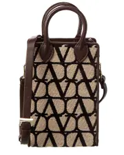 Valentino Mini Toile Iconographe Canvas & Leather Satchel