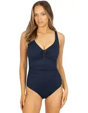 [Baku] Rococco D/E Cup Ring Front One Piece Swimsuit in Black