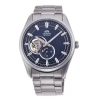 在飛比找Yahoo奇摩購物中心優惠-ORIENT 東方錶 官方授權 藍寶石鏤空機械錶鋼帶款藍色-