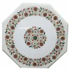 36"X36" Marble Coffee Table Top Side Table Mosaic Marquetry Inlay Home Decor
