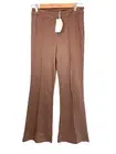 Hem & Thread Flare Pants Brown Check Small Front Seam Checked Retro NWT