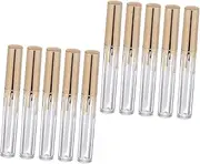 PLAFOPE Lip Gloss Bottles Set 10pcs Cylindrical Lipstick Tubes Empty Lip Subpackage Bottles Easy Lid Reusable Lightweight