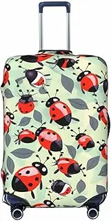 [CADREWY] Ladybugs Cartoon Pattern Print Travel Suitcase Cover Luggage Protector with Elastic Anti Scratch for Carry On, Black, Medium