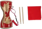 CORHAD 1 Set Fitness Drum Beat Chinese Drum Musical Instrument Drums Around The Waist Small Hand Drum Chinese Instrument for Percussion Instruments Handheld Drums Red