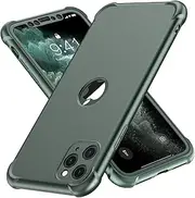 ORETECH Designed for iPhone 11 Pro Max Case with [2 x Tempered Glass Screen Protector] 360 Full Body Shockproof Protection Cover Hard PC Soft Rubber Silicone Case for iPhone 11 Pro Max 6.5" DarkGreen