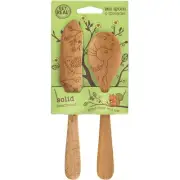 Talisman Designs Laser Etched Beechwood Jam Spoon & Spreader Set, Woodland