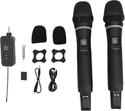 Diyeeni 2PCS Wireless Microphone Set, Rechargeable Handheld Cordless Mic Set with Receiver, Clear Sound Wireless Mic System Set, for Singing Karaoke Wedding Party Speech