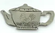 Super Cute Ganz Tea Bag Holder Metal Teapot Shape! Rooster design Country Farm