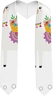 [SKKNT] Llama Print Graduation Shawl Stole For Academic Commencements Honor Sash Congratulations Gift