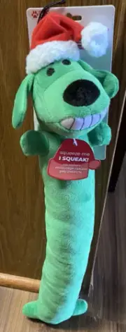 Multipet Christmas Loofa 18” Green Santa With Squeaker