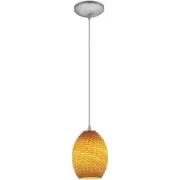Access Lighting 28023-1C-BS/AMBFB Brandy FireBird Pendant Brushed Steel