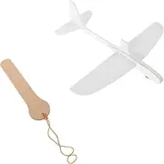 SUPVOX Airplane Glider Plane White Throwing Glider Unfinished DIY Plane Biplane Airplane Flying Epp White