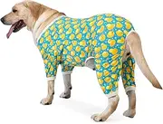 CuteBone Big Dog Clothes Pitbull Golden Retriever Post Surgery Suit Stretchy Calming Anxiety Pet Pajamas Shirts Shedding Suits Onesie for Medium/Large Sized Dogs Labrador Bully ZP06M-AU