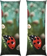 Body Pillow Cover Long Pillowcase Super Soft Cozy Pillow Case Protector with Zipper Pillow Cases Covers Ladybug Landscape Decorative Cushion Covers for Bed Sofa Home Gift 20"x54"