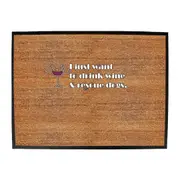 Alcohol Alcohol Animal Drink Wine And Rescue Dogs - Funny Novelty Doormat Man Cave Floor mat