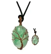 Fluorite Wisdom Tree Crystal Pendant Jewellery Gemstone Reiki Spiritual Energy