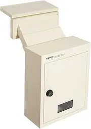 VEVOR Through The Wall Drop Box, Heavy Duty Steel Through The Wall Mailbox with 2.8-7.9" 13" Combination Lock, 12.5x6.3x16.9 Mail Drop Box, Beige