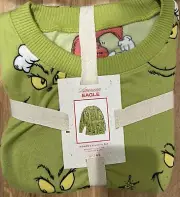 New American Eagle AE Grinch Plush PJ Set Green LARGE