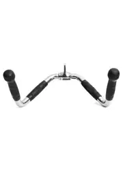 Revolving LAT Pulldown Bar Attachment – V Handle with Rubber Grips for Cable Gym