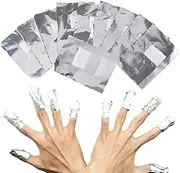 Poemtian 500Pcs Nail Foil Wraps Remover, Nail Polish Remover Wrap, Gel Nail Polish Remover Foil Wraps with Pre-attached Lint-Free Cotton Pads