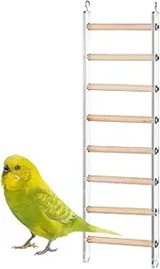 Bird Ladder for Cage, Bird Cage Ladder - Indoor Cage Climbing Toy - Birds Climbing Ladder with 360° Rotatable Hook for Lovebirds, Parakeets, Budgies, Cockatiel