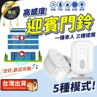 在飛比找PChome24h購物優惠-【NCC檢驗合格 五種模式 可遠距感應】迎賓門鈴 感應門鈴 