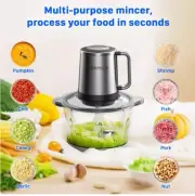 ORFELD Meat Grinder Electric Food Chopper, 2 Speeds Meat Chopper 8 Cups Silver