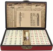 Mahjong Tiles Portable Mini Mahjong Set Chinese Mahjong Game Travel Mini Mahjong Set Mahjong Cards Puzzle Game Gifts Family Entertainment Chinese Mahjong