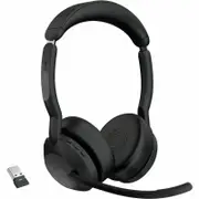 Jabra Evolve2 55 Wireless On-ear Stereo Headset - Binaural - Supra-aural - 3000 cm - Bluetooth - 20 Hz to 20 kHz