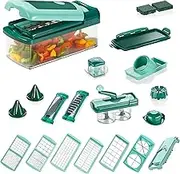 Genius Nicer Dicer Fusion Smart Set 28 Pieces + Twist - Fruit and Vegetable Cutter Vegetable Slicer Chopper Onion Cutter Tomato Cutter Manual
