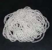 Vintage Glass Beads Faceted Crystal Clear Single Cut 11/0 Full Hank