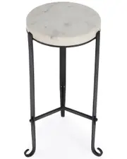Butler Specialty Company Freya Marble And Iron Round 11.5in Accent Table