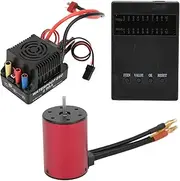 S3650 2300KV RC Brushless Motor ESC Kit High Performance Waterproof 60A ESC with Programming Card for 1/10 Remote Control Car Red Black Aluminum Alloy