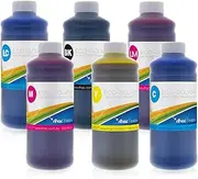 Eco Solvent Ink Roland Mimaki Mutoh Agfa Soljet Versa Printers, Quick-Drying, Vivid Colours, High Durability, UV Resistant. DX7, DX6, DX5 Print Heads Eco-Sol Cartridge (Set of 6 (C,M,Y,K,LC,LM))