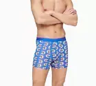 CALVIN KLEIN CK ONE LOGO STEP PRINT KETTLE BLUE MICROFIBER BOXER BRIEF LARGE