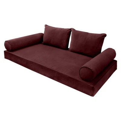 V4 Velvet Indoor Daybed Mattress Pillow Cover Complete Set Pipe Trim Full AD368