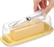 Fourmor Airtight Butter Dish with Lid and Knife and Knife Keep Butter Fresh, Easy Scoop - Butter Keeper - Butter Holder for Counter - Butter Container for Fridge - Covered Butter Dishes with lid
