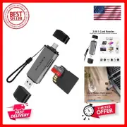 SD Card Reader, USB 3.0 and USB-C to SD/TF Memory Card Adapter for Mac,MacBoo...