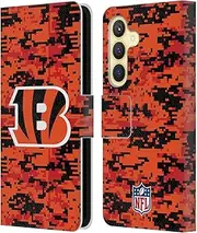 Head Case Designs Officially Licensed NFL Digital Camouflage Cincinnati Bengals Graphics Leather Book Wallet Case Cover Compatible with Samsung Galaxy S24 5G