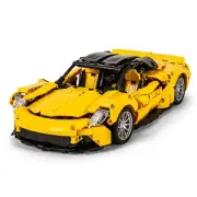 Yellow Sports Car Building Blocks Set Toy, Collectible MOC Car Model, Buildin...