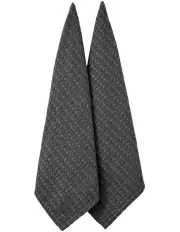 [Ladelle] Eco Recycled Kitchen Towel 2 Pack in Charcoal