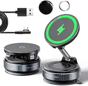 Wireless Charger Vacuum Magnetic Phone Holder for Magsafe,Car Phone Holder for Car Dashboard/Windshield,360° Rotatable Magnetic Car Mount for iPhone 16 Pro Max Plus/iPhone 15 14 13 12 Pro Max Plus