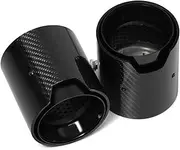 2pcs/lot Compatible For BMW 2 Series F22 F23 M235i M240i F20 F21 M135i M140i Carbon Fiber Car Exhaust Tip ID60mm Muffler Tip(Black)