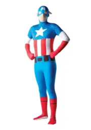 Marvel Captain America 2nd Skin Adult Men Costume Medium Fits Height 5'-5'4"