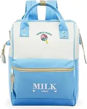 [ZOMAKE] Casual Backpack Multipurpose School Travel Backpack Stylish Doctor Style,with Wide Top Opening (Blue)