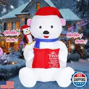 8 FT Christmas Inflatable Polar Bear Outdoor and Interior Decor Patio Lawn De