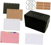 HAPINARY Plastic Index Card Case Set Lined Cards Filing Box for Organizing Notes Flashcard Organizers for School Office Home